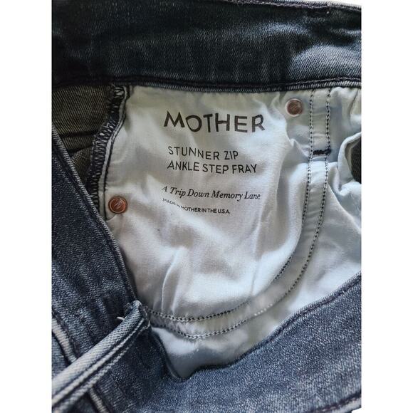 Mother Denim Stunner Zip Fly Ankle Step Fray in A Trip Down Memory Lane Size 24 - Picture 9 of 9